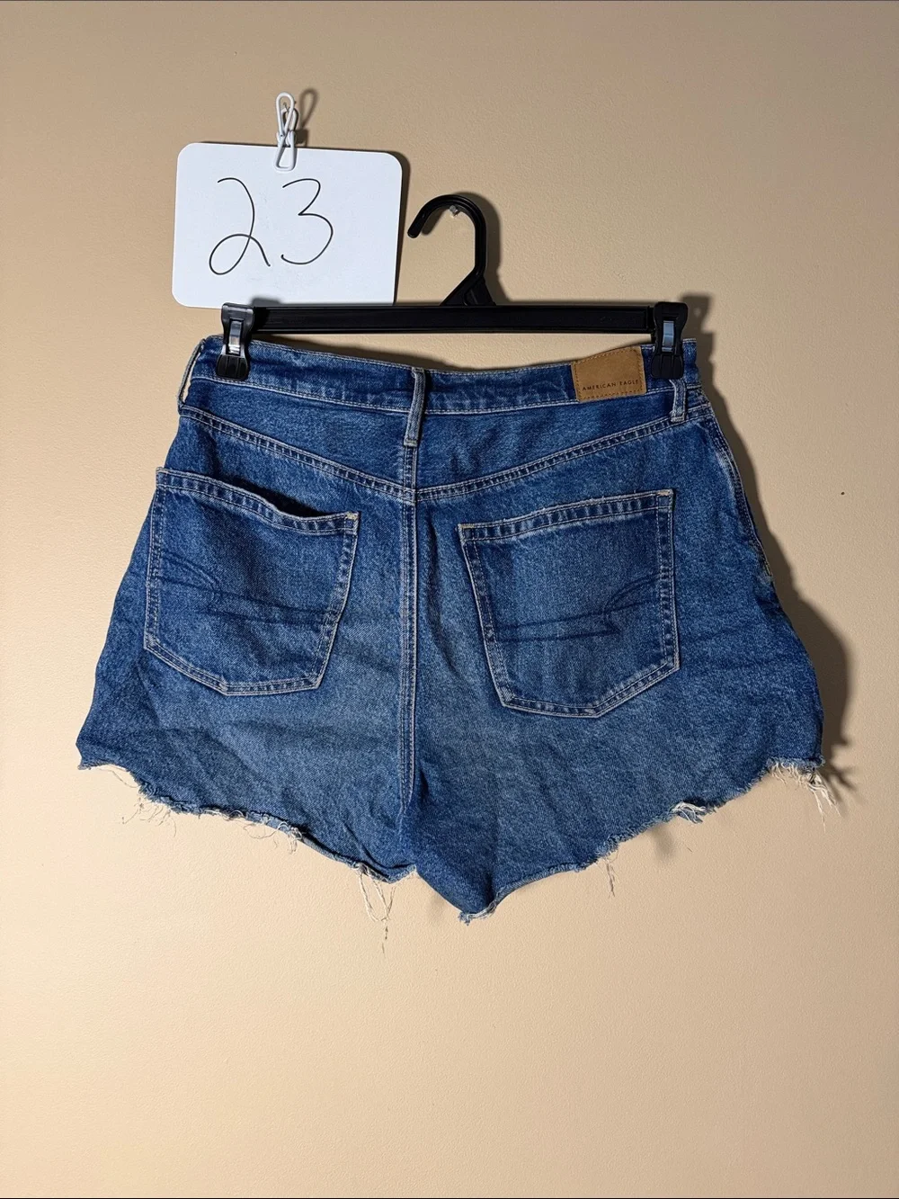 American Eagle Outfitters Distressed Blue Denim Cutoff Shorts Highest rise